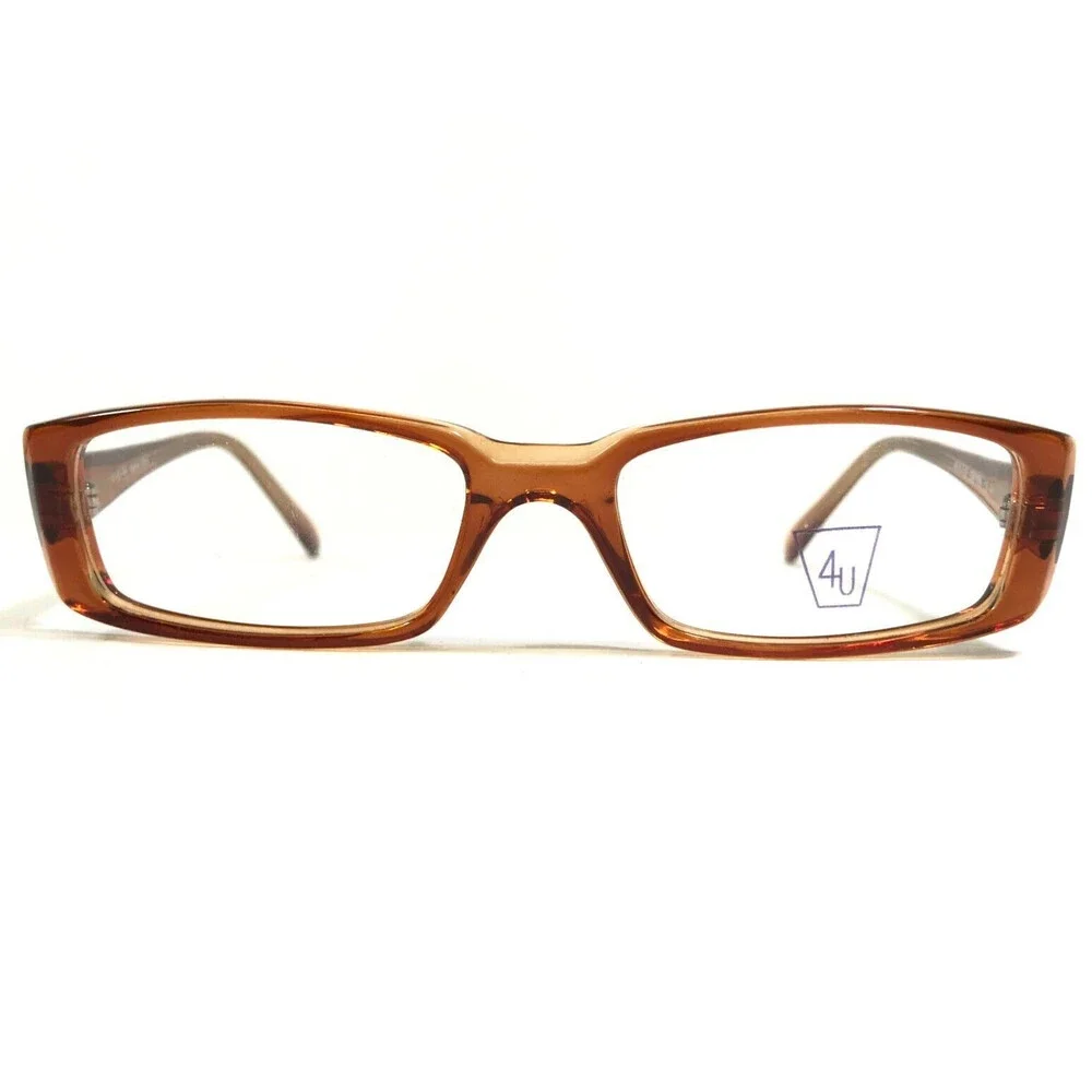 Capri Eyeglasses Frames U-14 BROWN Clear Rectangular Full Rim 48-18-140